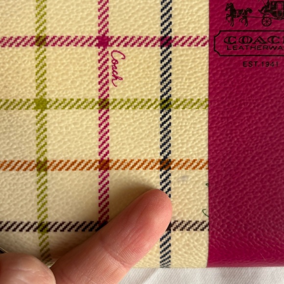 Coach Heritage Pink Plaid Tattersall Accordion Wallet Y2K - Picture 2 of 8